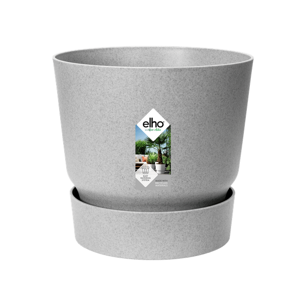Topf Greenville Rund Grau – Blumentopf D14 x H13 – Moderner Pflanztopf für Indoor & Outdoor – Nachhaltig & stilvoll – Plant