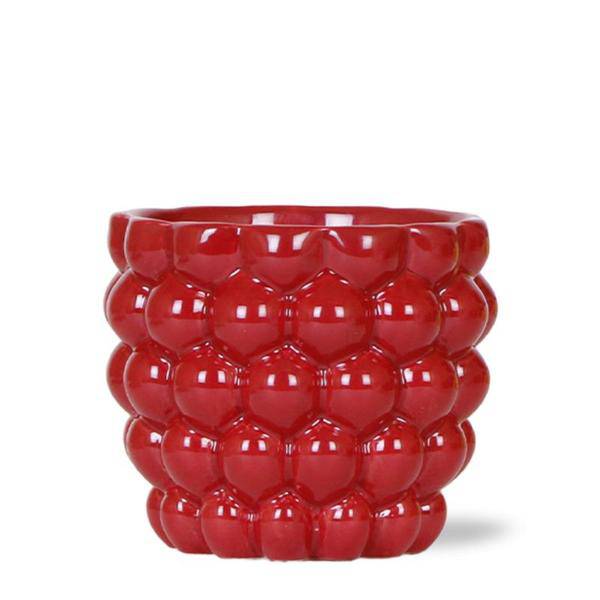 Übertopf Rot Keramik Ø12cm – moderner Pflanztopf für Zimmerpflanzen, Sukkulenten, Kakteen & Kräuter – Plant