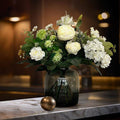 Kunstblumenstrauß – Weißer Traum – 60cm – künstliche Blumen in Weiß – Handgebundenes Bouquet mit naturgetreuen Blüten & Blättern – Plant