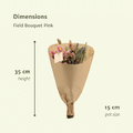 Trockenblumen Feldblumenstrauß Rosa Ø15cm ↕35cm – dekorativer Trockenblumenstrauß für Vase, Tischdeko, Wohnzimmer & Geschenkidee – Plant