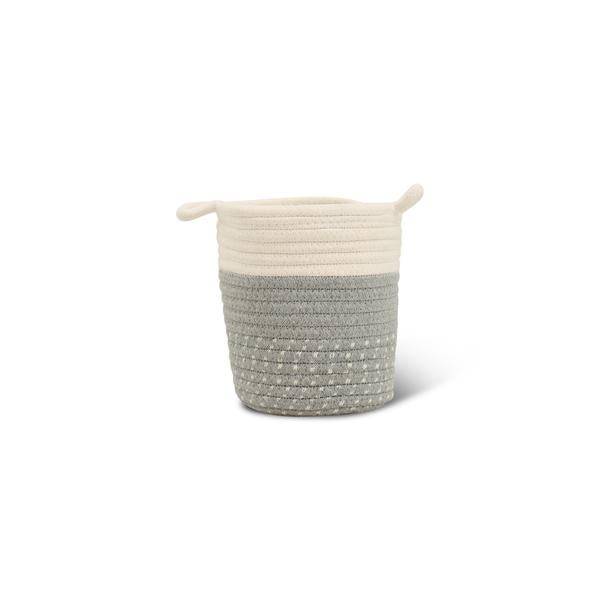 Aufbewahrungskorb Borneo Grau – Ø14cm – Dekokorb aus Naturmaterial – Kleiner Korb für Pflanzen, Deko & Organisation – Plant