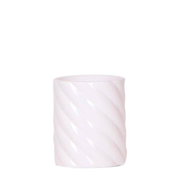 Dekotopf Candy Hoch – Weiß – Ø6cm – Eleganter Keramik Blumentopf in glänzender Optik – Hohe Form – Für Mini – Stilvolle Deko für Innenräume – Plant