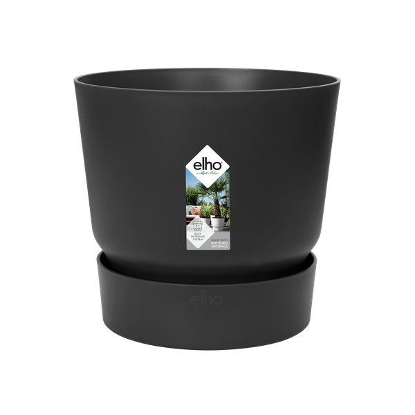 Greenville Pflanztopf Schwarz – D18 x H17 – Blumentopf für Innen & Außen – Stilvolles Pflanzgefäß – Plant