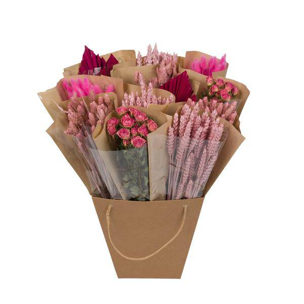 Getrocknete Blumen – Getrockneter Mono Mix – Rosa – 50cm – Handgebundener Trockenblumenstrauß – Langlebig & pflegeleicht – Dekoration & Geschenkidee – Plant