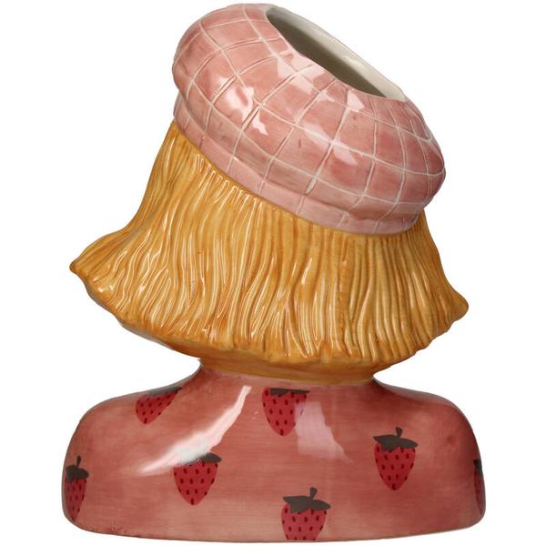 Vase Girl Strawberry – Pink Tontopf – ↑24cm – Verspielte Deko – Vase – Für Blumen & Wohnraum – Charmantes Design – Plant