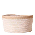 Schilfkorbschale Weiß – Ø30cm – Weidentopf aus Baumwollgeflecht – Handgefertigt – Für Orchideen & Grünpflanzen – Natur – Look mit weißen Details – Plant