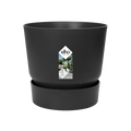 Topf Greenville Rund Schwarz – Ø14cm x H13cm – Moderner Pflanzkübel aus robustem Kunststoff – Blumentopf für Innen – und Außenbereich – Plant