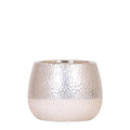 Elite Pflanztopf Silber Ø12cm – glänzender Keramik Übertopf – luxuriöser Blumentopf für Zimmerpflanzen & Kräuter – Plant