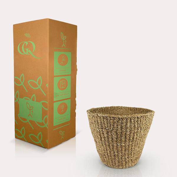 Blumentopf Braun Korb ↕23cm – moderner Pflanztopf für Zimmerpflanzen, Sukkulenten, Kakteen & Kräuter – Plant