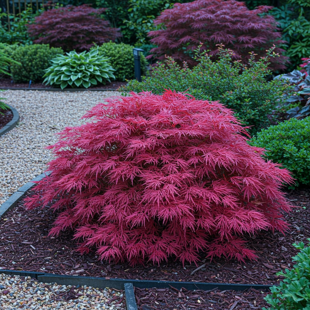 Japanischer Ahorn – Acer palmatum 'Pink Dwarf' – ca. 70cm hoch – Ø19cm – rosa Frühlingslaub – kompakte Balkon – & Gartenpflanze – Plant