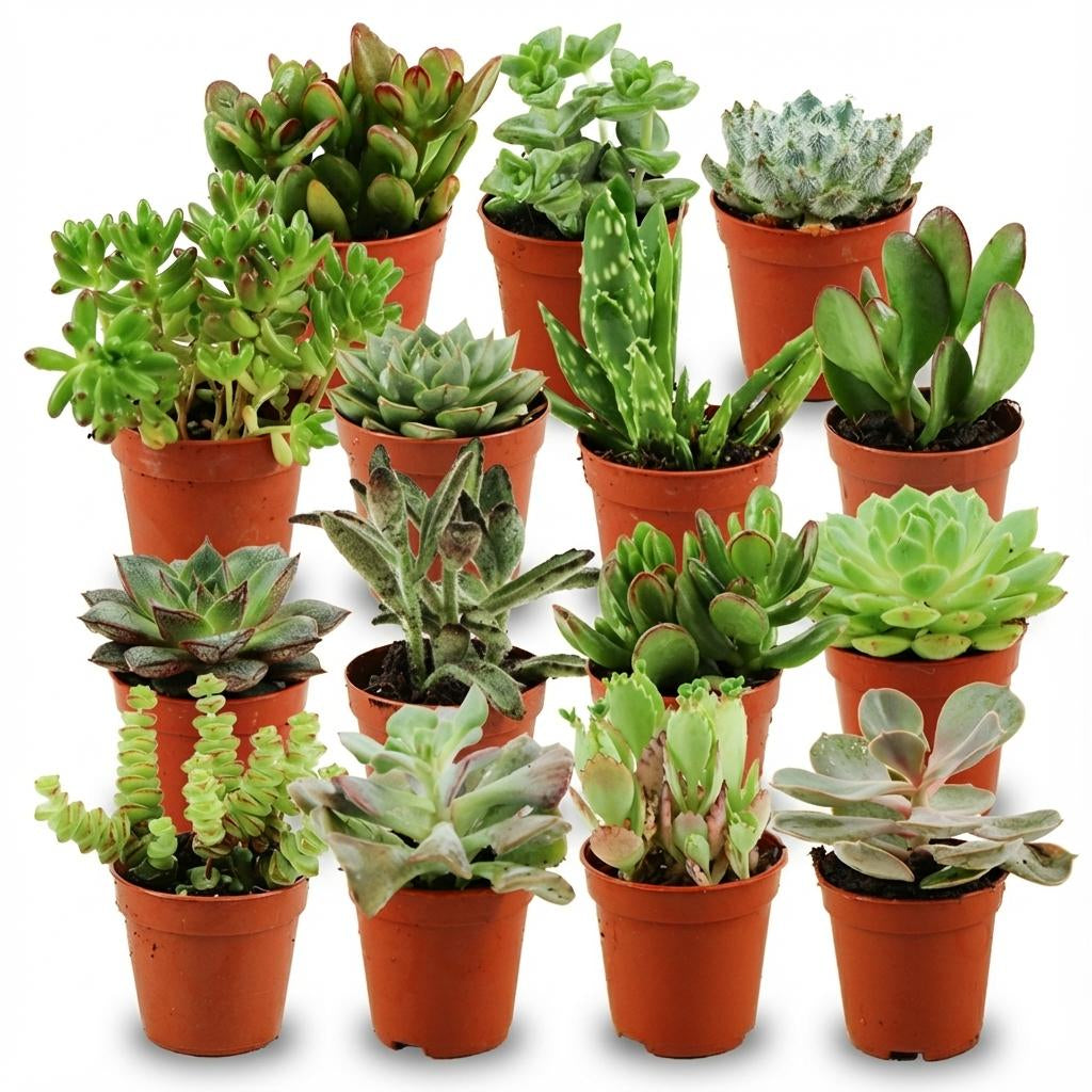 Mini Sukkulenten Mix – Ø5,5cm – Höhe 5-10cm – Pflegeleichte Zimmerpflanzen – Kleine Sukkulenten für Schalen Fensterbank & Wohnraum