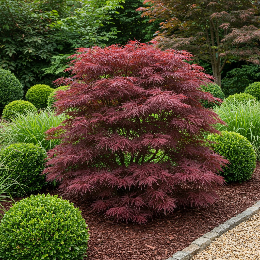 Japanischer Ahorn Acer palmatum 'Sumi – nagashi' – Roter Zierahorn – Balkon – & Terrassenpflanze – Ø19cm – Ca. 70cm hoch – Plant