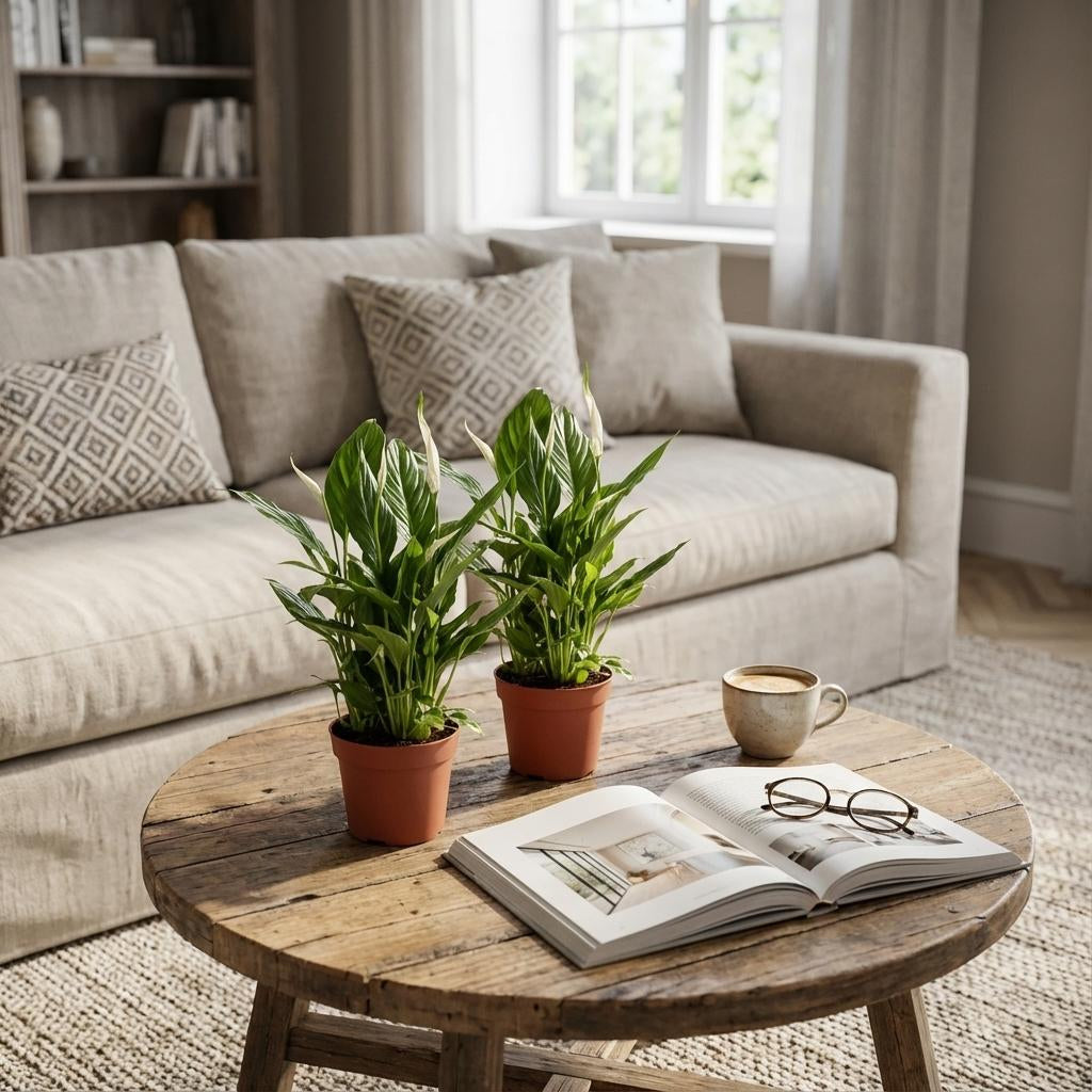 Spathiphyllum Einblatt – Ø12cm – Höhe 35-40cm – Luftreinigende Zimmerpflanze – Weiße Blüten – Ideal für Wohnraum & Büro
